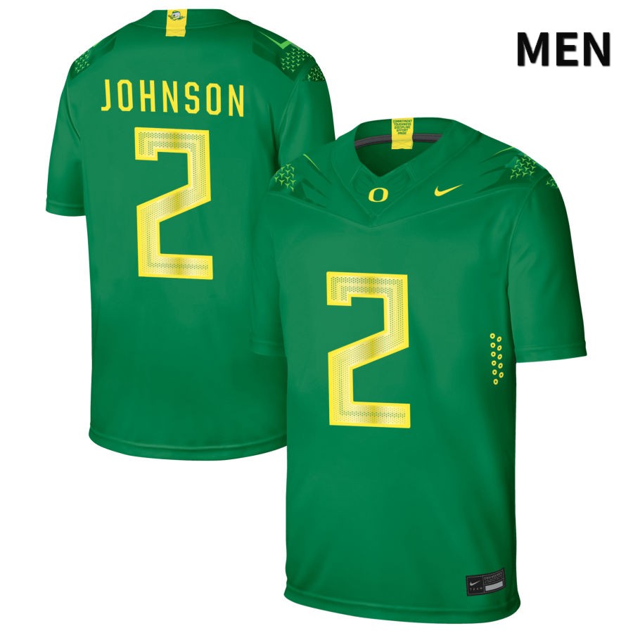 Oregon Ducks Men's #2 DJ Johnson Football College Authentic Green NIL 2022 Nike Jersey WSW14O3G